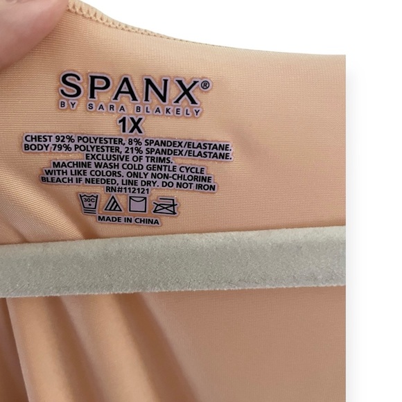 SPANX intimate shapewear tank sleeveless nude lace trim womens 1X comfort plus - Picture 3 of 5